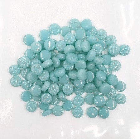Aquamarine (transparent) with white dots glass push pins - NEMAA